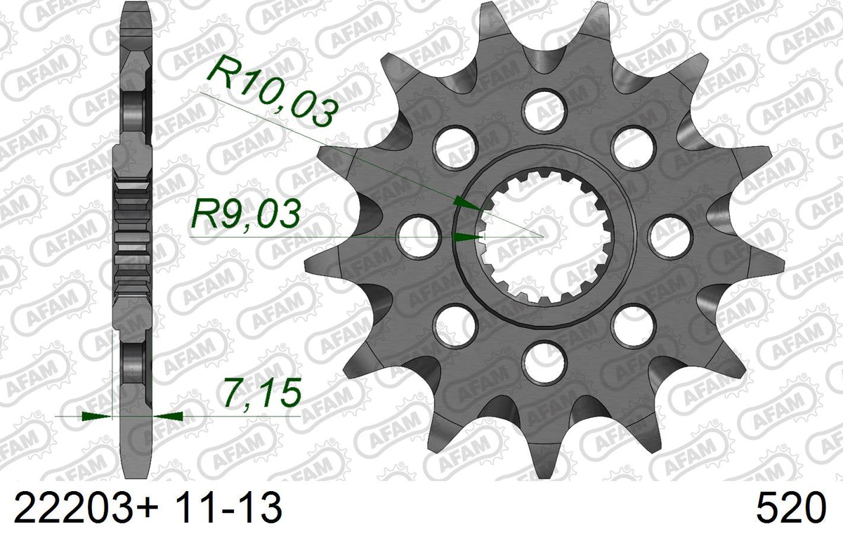 AFAM voortandwiel met moddergroef Suzuki RM 125 87-11 & RM-Z 250 07-12 - MxProStoreParts