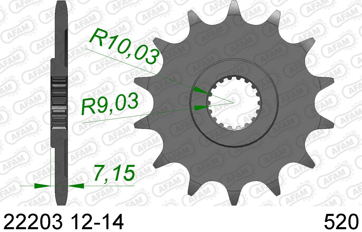 AFAM front sprocket Suzuki RM 125 87-11 Suzuki RM-Z 250 07-12