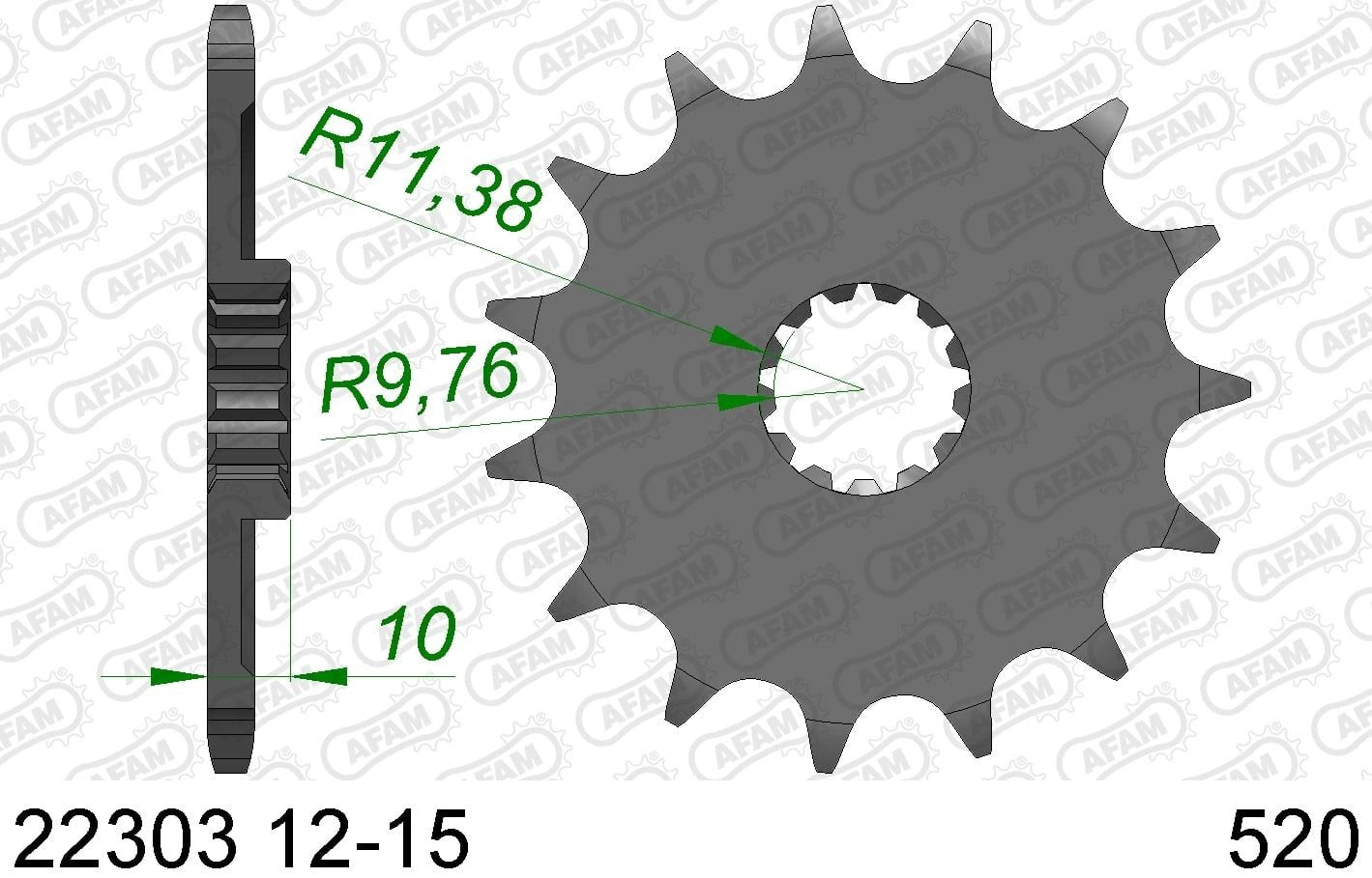 AFAM Vorderritzel 13 Zähne Suzuki RM 250 83 - 09 & DRZ 400 00 - 07 & Kawasaki KLX 400R 03 - 04 - MxProStoreParts