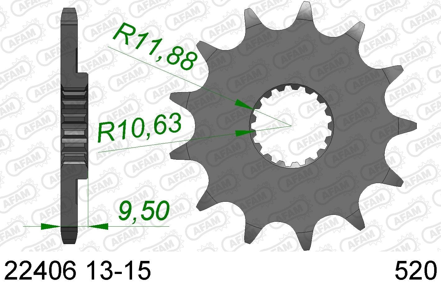 AFAM voortandwiel Suzuki RM - Z 450 05 - 14 & RM - X 450Z 10 - 17 - MxProStoreParts