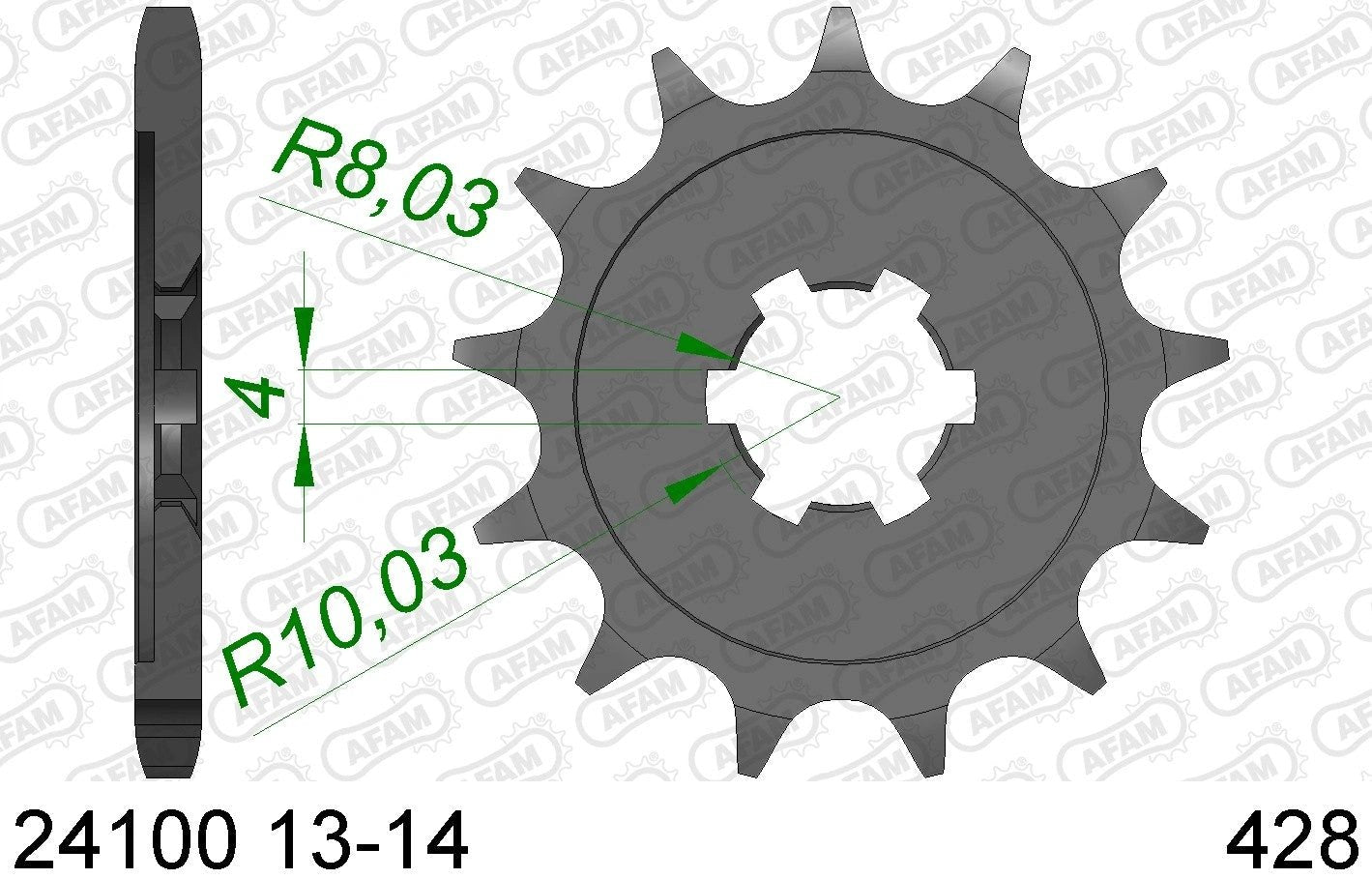 AFAM voortandwiel Kawasaki KX 80 86 - 00 & KX 85 01 - & KX 100 95 - 13 & Suzuki RM 100 03 - MxProStoreParts