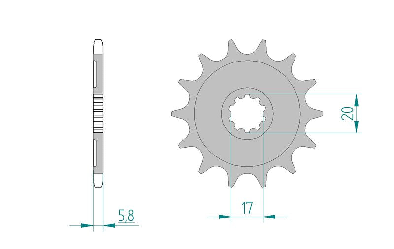 AFAM steel front sprocket Kawasaki KX 250F 04-05 & Suzuki RM-Z 250 04-06