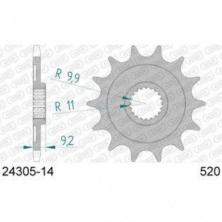 AFAM voortandwiel staal 14 tands Kawasaki KX 250F 2006 - MxProStoreParts