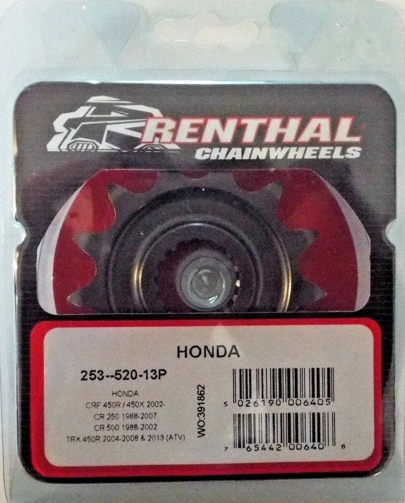 Renthal Vorderritzel 14 Zähne für Honda CR 250R 88 - 07 & CR 500R 90 - 01 & CRF 450R 02 - & CRF 450RX 17 - & CRF 450X 12 - 16 & TRX 450R 12 - 14 - MxProStoreParts