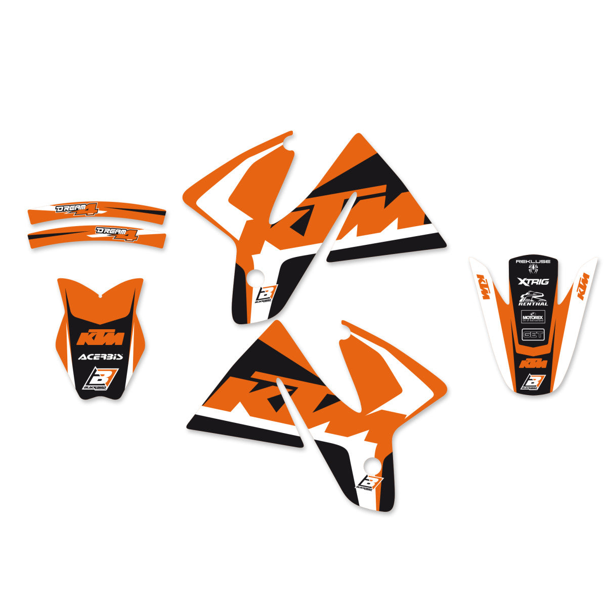 Blackbird Dream 4 stickerset 3 delig KTM SX/EXC 125-540 1998-2000