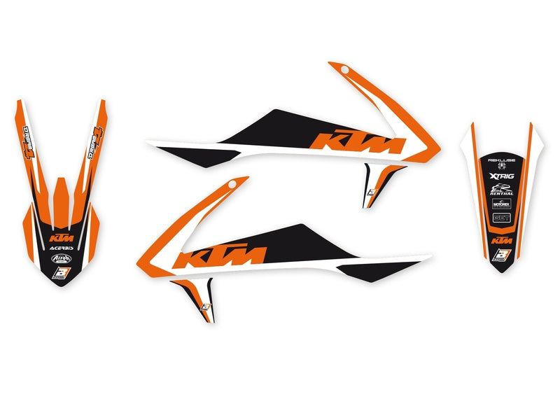 Blackbird Dream 4 stickerset 3 delig KTM SX 125/150 16-18 & SX 250 17-18 & SX-F 250/350/450 16-18 & EXC 250 17 & EXC 250 TPI 18-19 & EXC-F 250/350/450/500 17-19
