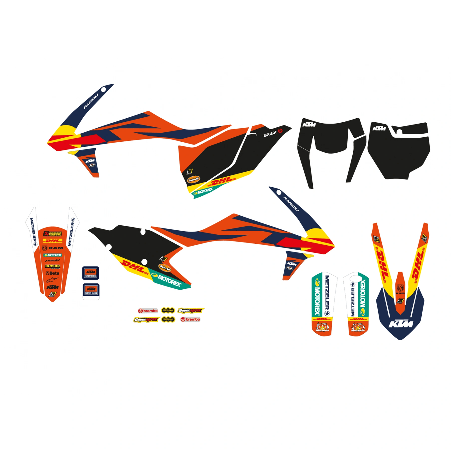 Blackbird Stickerset 'Replica KTM Factory 23' KTM SX/SX - F 2016 - 2018 & EXC/EXC - F 2017 - 2019 - MxProStoreParts