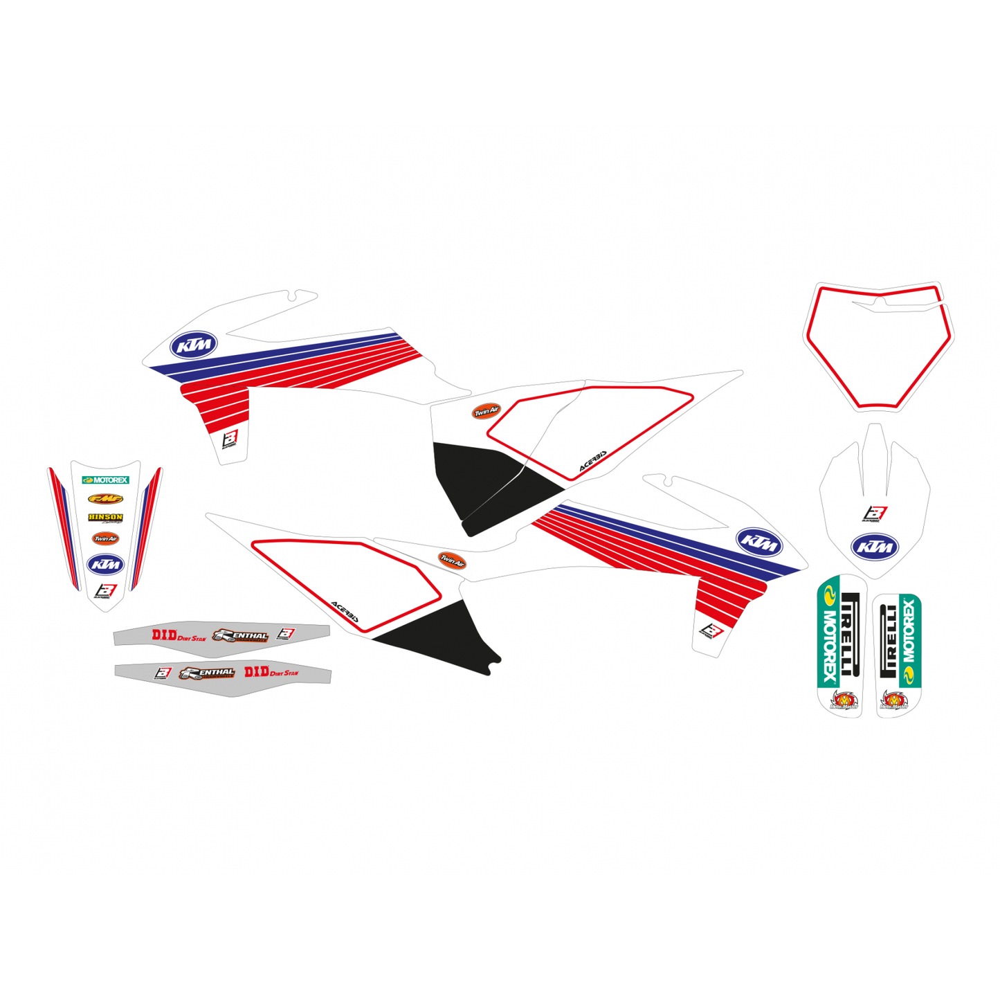 Blackbird Stickerset 'Retro' KTM SX/SXF 125-450 2019-2022 & EXC/EXC-F 250-500 2020-2023