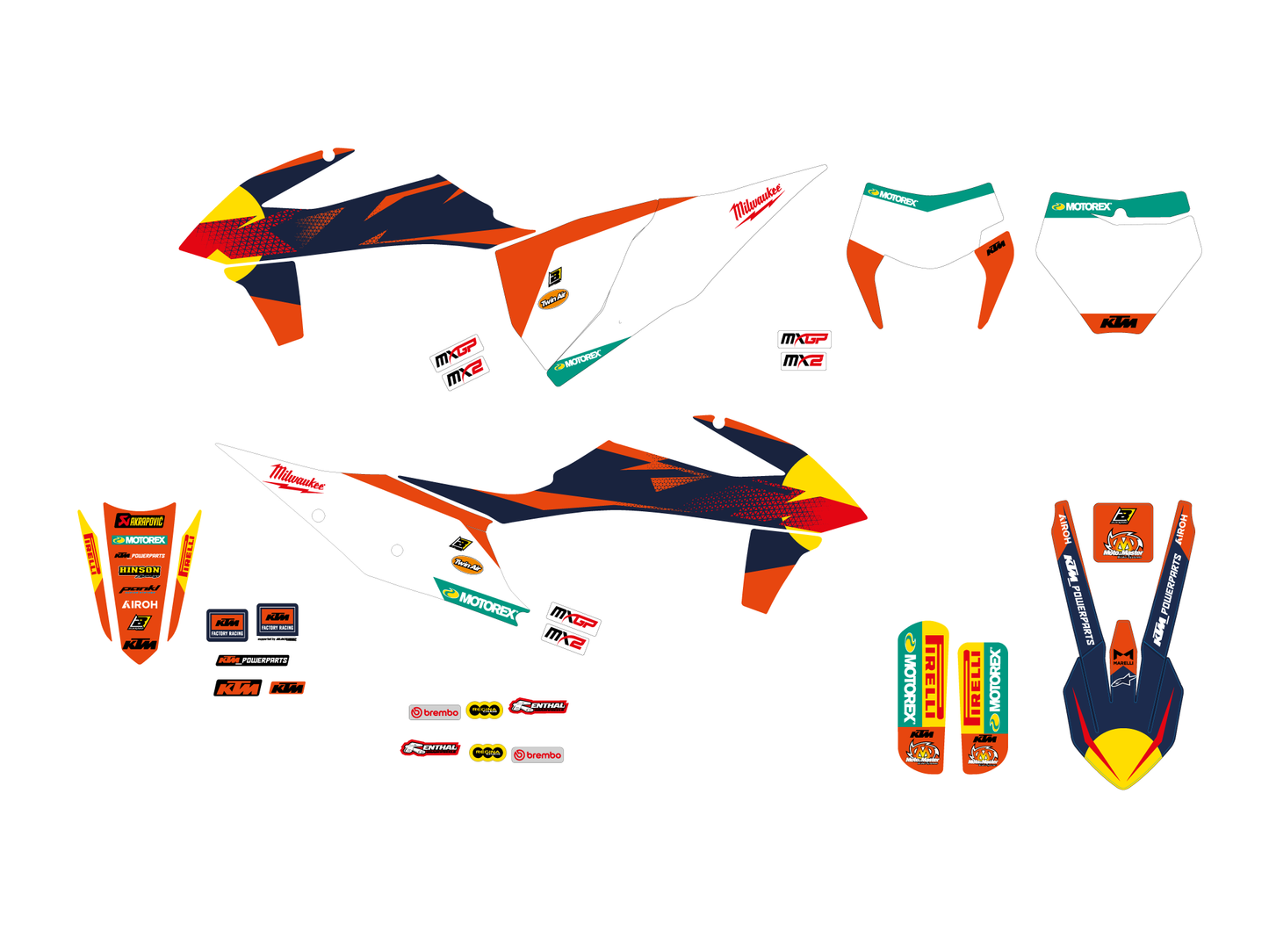 Blackbird Stickerset 'Replica KTM Factory MXGP' KTM SX/SXF 125-450 2019-2022 & EXC/EXC-F 250-500 2020-2023