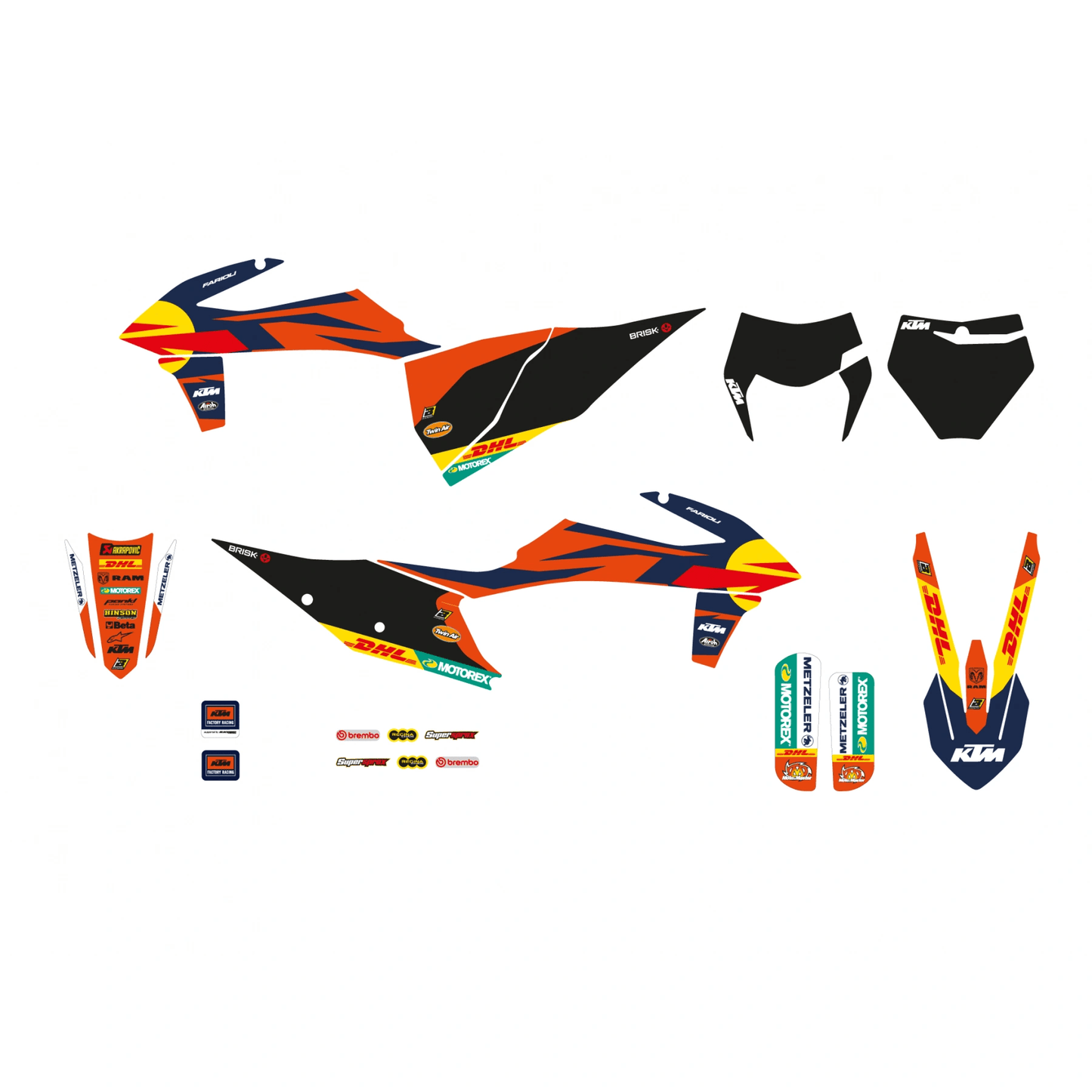 Blackbird Stickerset 'Replika KTM Factory 23' für KTM SX/SXF 125 – 450 2019 – 2022 & EXC/EXC-F 250 – 500 2020 – 2023 – MxProStoreParts