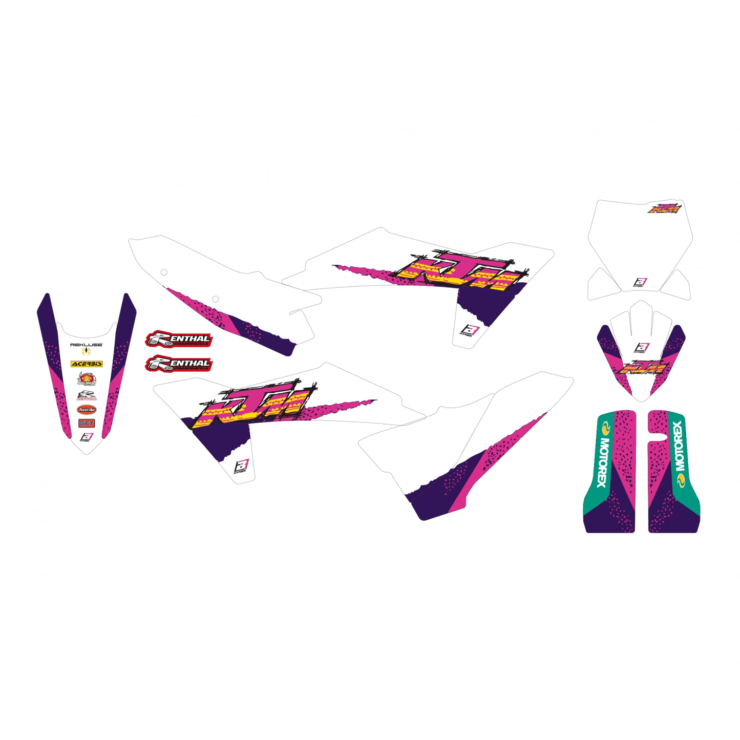 Blackbird Aufkleber-Set 'Retro' für KTM SX/F 125/150/250/300/350/450 2023 - 2024 & EXC/EXC-F 250 - 500 2024 - MxProStoreParts