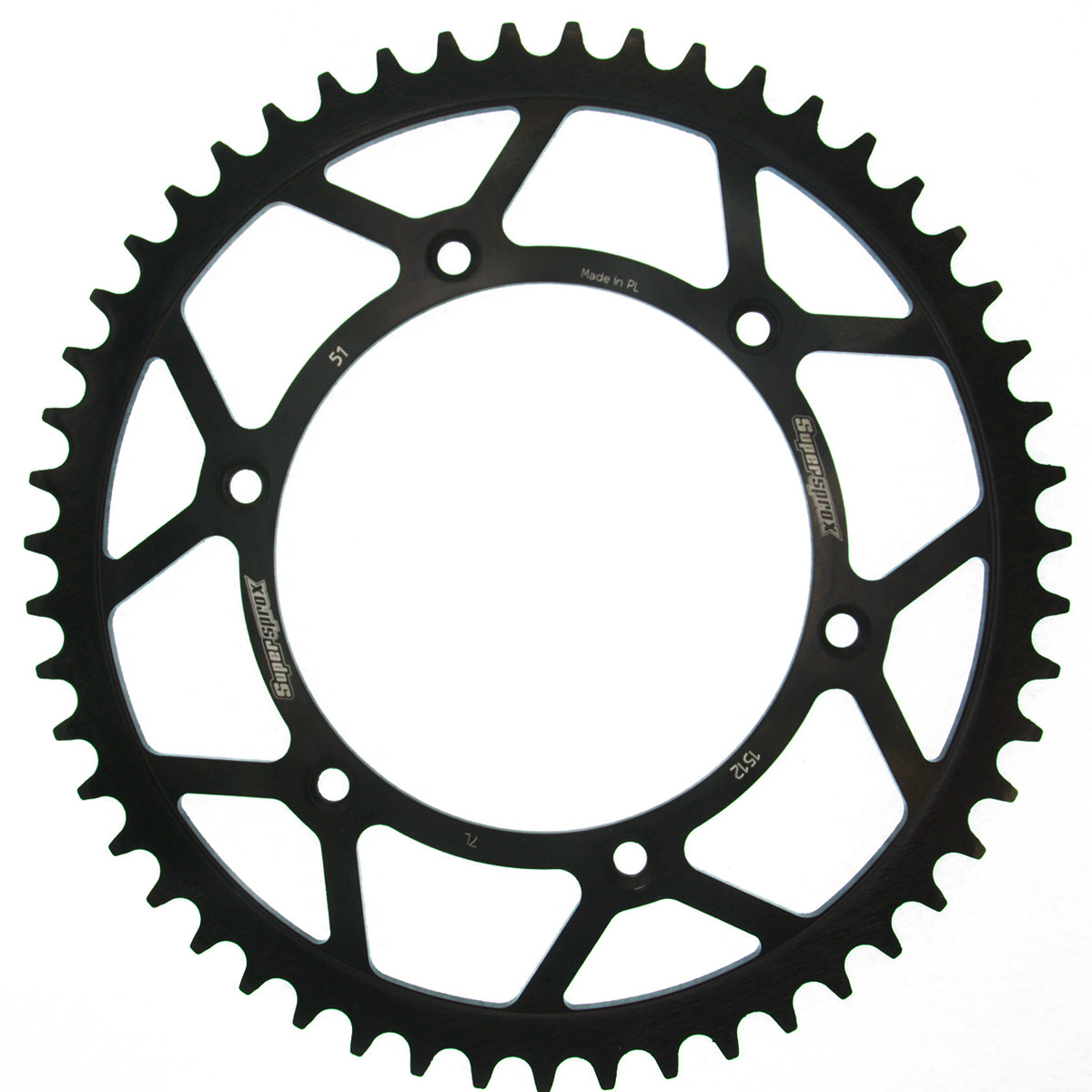 Supersprox Steel Rear sprocket Beta/GasGas/Husqv. Black 51 – RFE-1512:51-BLK