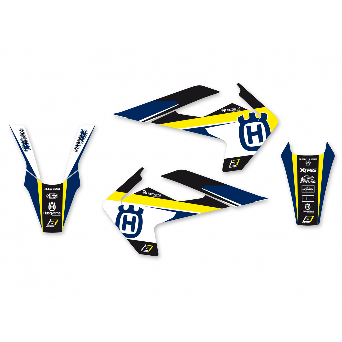 Blackbird Dream 4 stickerset 3 delig Husqvarna TC/FC 125/250/350/450 16-18 & TE/FE 125/250/300/350/450/501 17-19