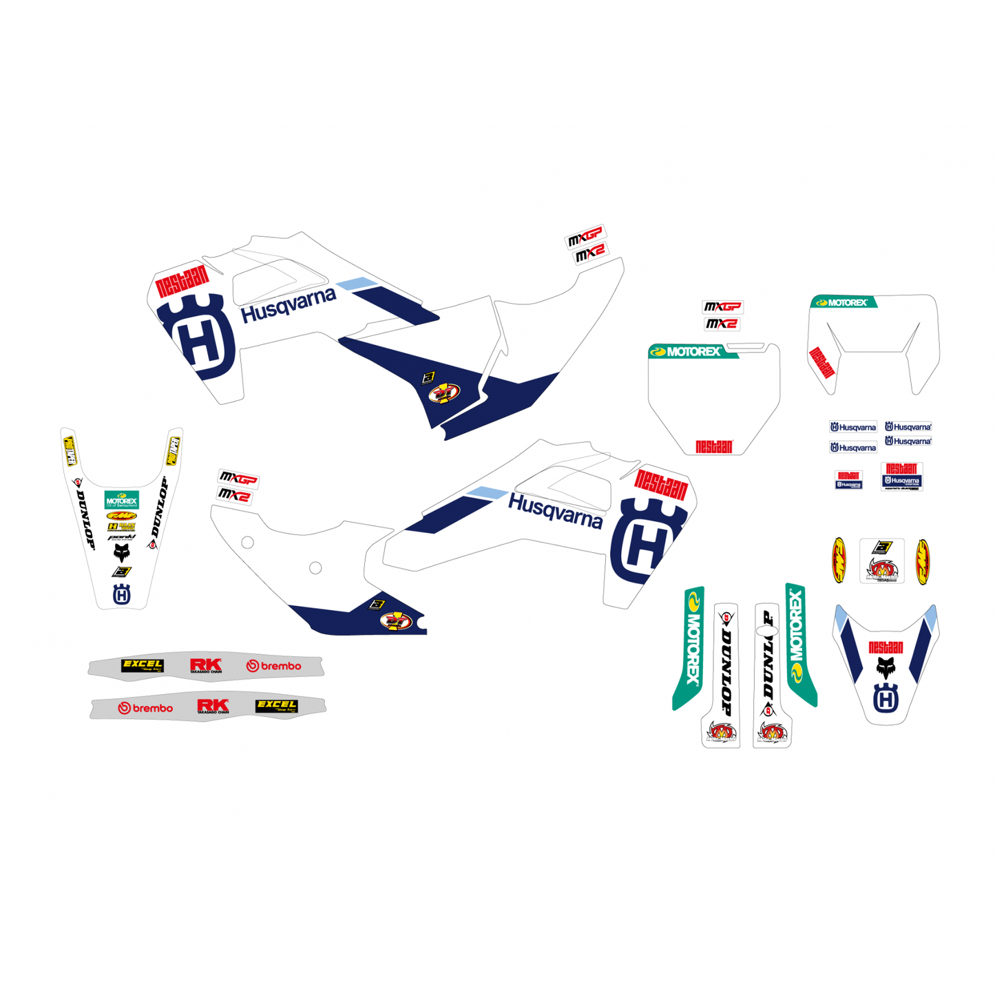 Blackbird stickerset Replica Factory MX2/MXGP Husqvarna TC/FC 125-450 2025