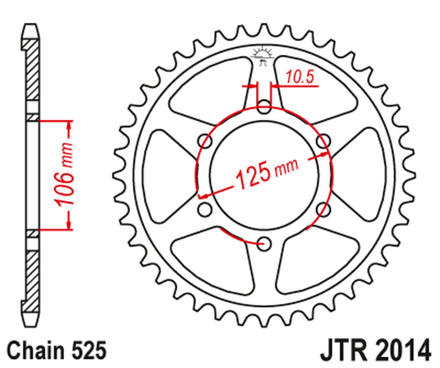 JT Rear Sprocket ZBK - Black Zinc JTR2014.48ZBK