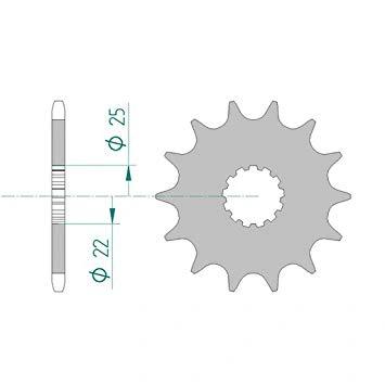 AFAM voortandwiel staal Kawasaki KX 250 99 - 08 & Yamaha WR 400F 98 - 99 & WR 426F 00 - 02 & WR 450F 03 - & YZ 250 99 - MxProStoreParts