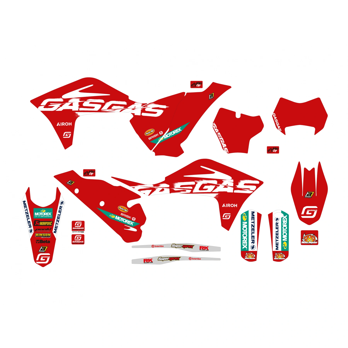 Blackbird Stickerset 'Replica Gas Gas Factory 23' MC/EC/MC - F/EC - F 125 - 450 2021 - 2023 - MxProStoreParts