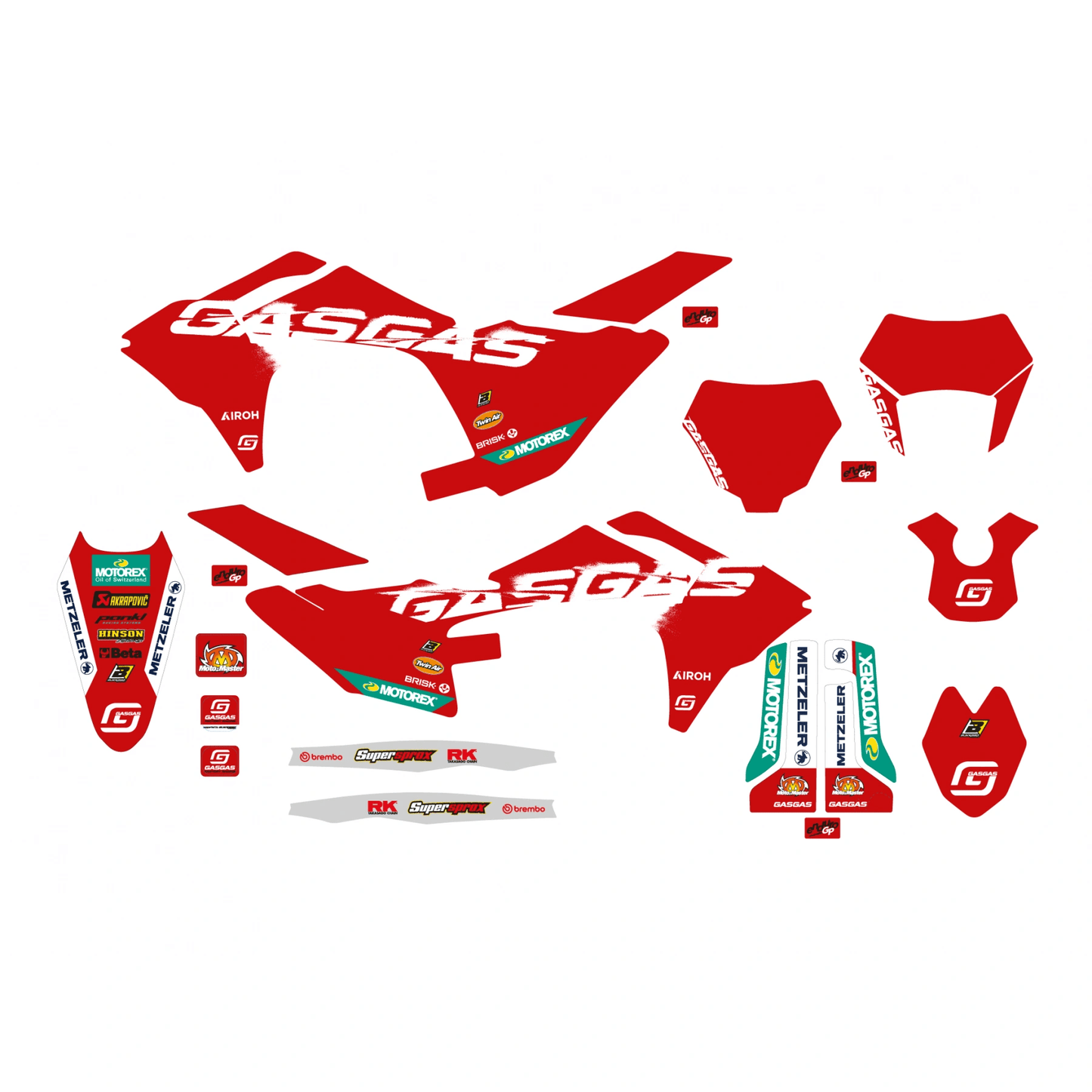 Blackbird Stickerset 'Replica Gas Gas Factory 23' MC/EC/MC - F/EC - F 125 - 450 2024 - MxProStoreParts