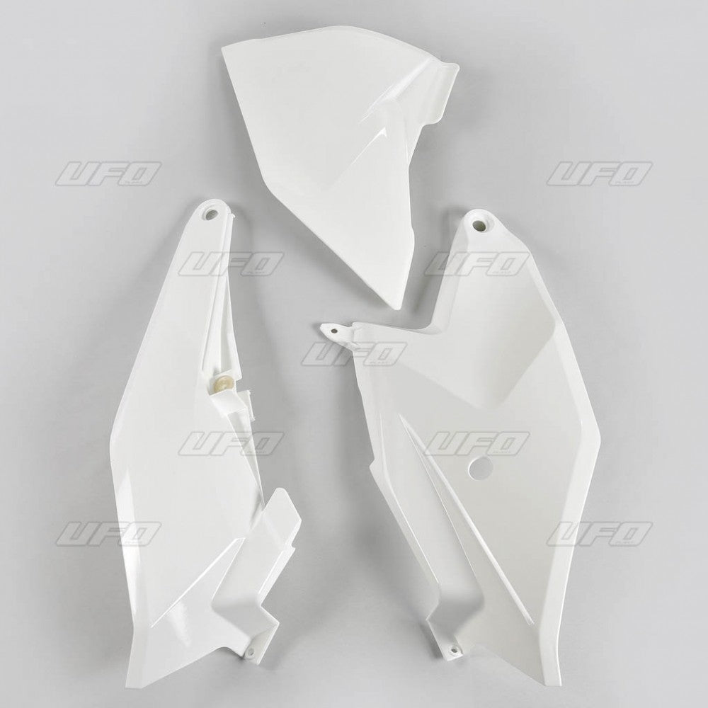UFO Side number plates + left airbox cover KTM SX85 18-24 White 047