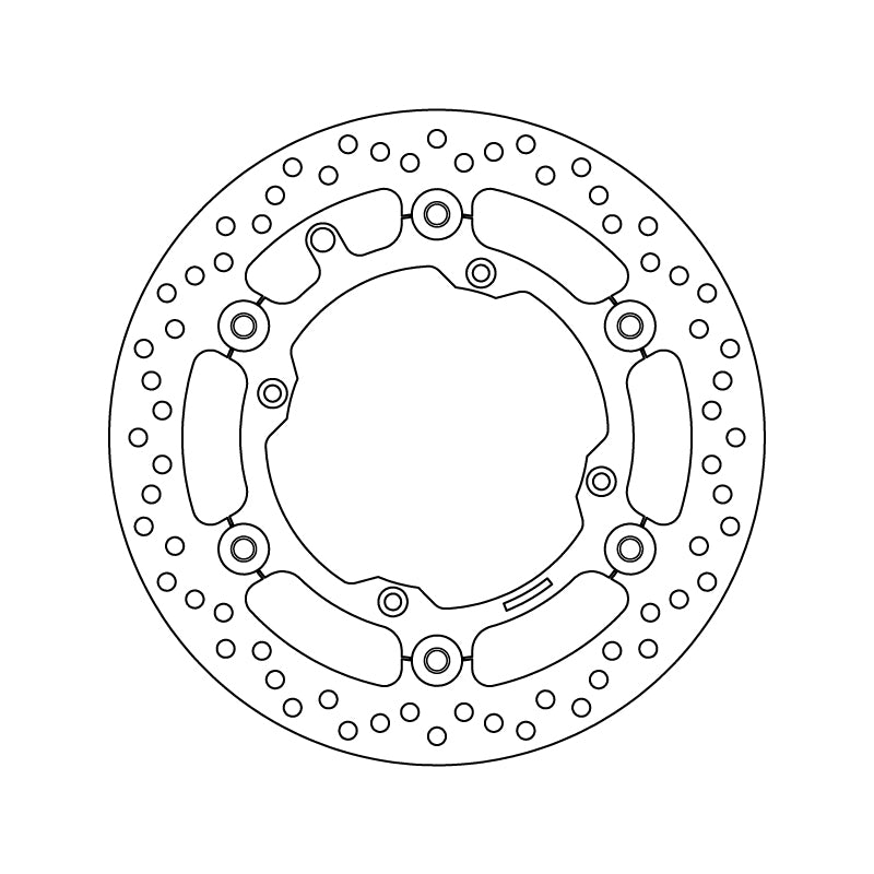 Technische illustratie: Brembo Serie Oro brakedisc floating – 78B40814; uitvoering volgens artikelgegevens