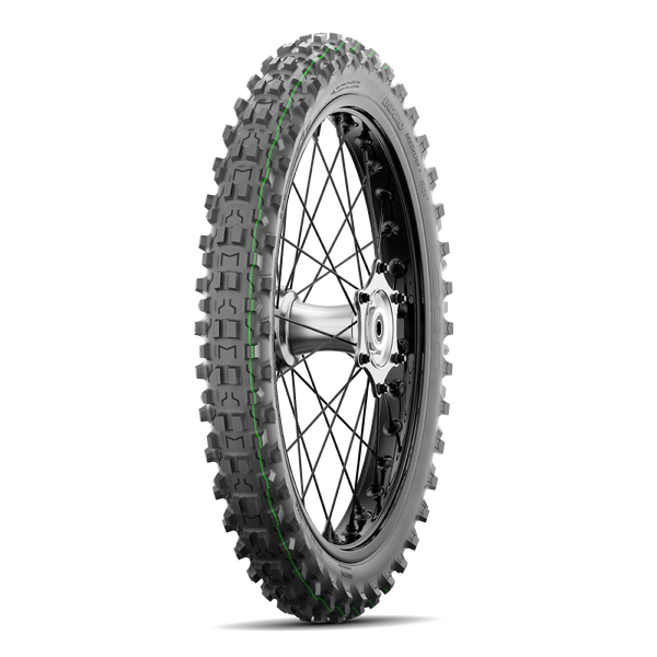 Fabrikantillustratie bandenserie; één band volgens vermelde maat: Michelin Enduro Medium 2 90/100-21 M/C 57R TT Fr