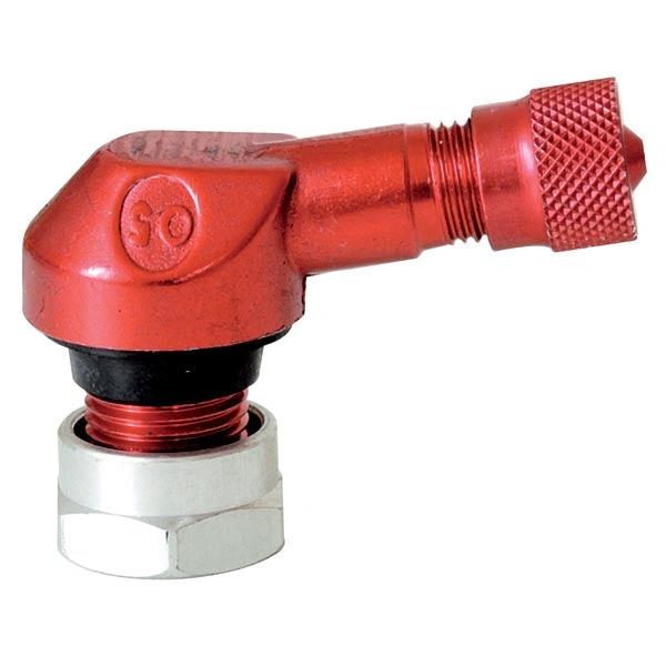 Ariete red valve with knurled nozzle and threaded mounting nut