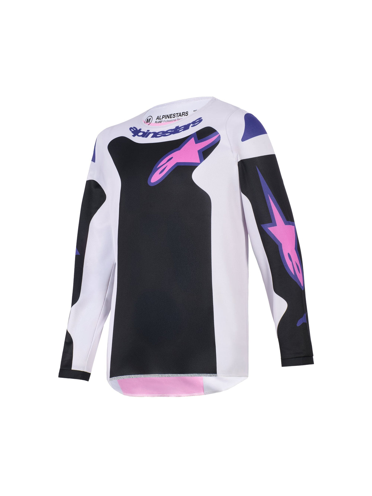 Alpinestars Youth Fluid Grid junior crossshirt – zwart/grijs/paars – XL - MxProStoreParts