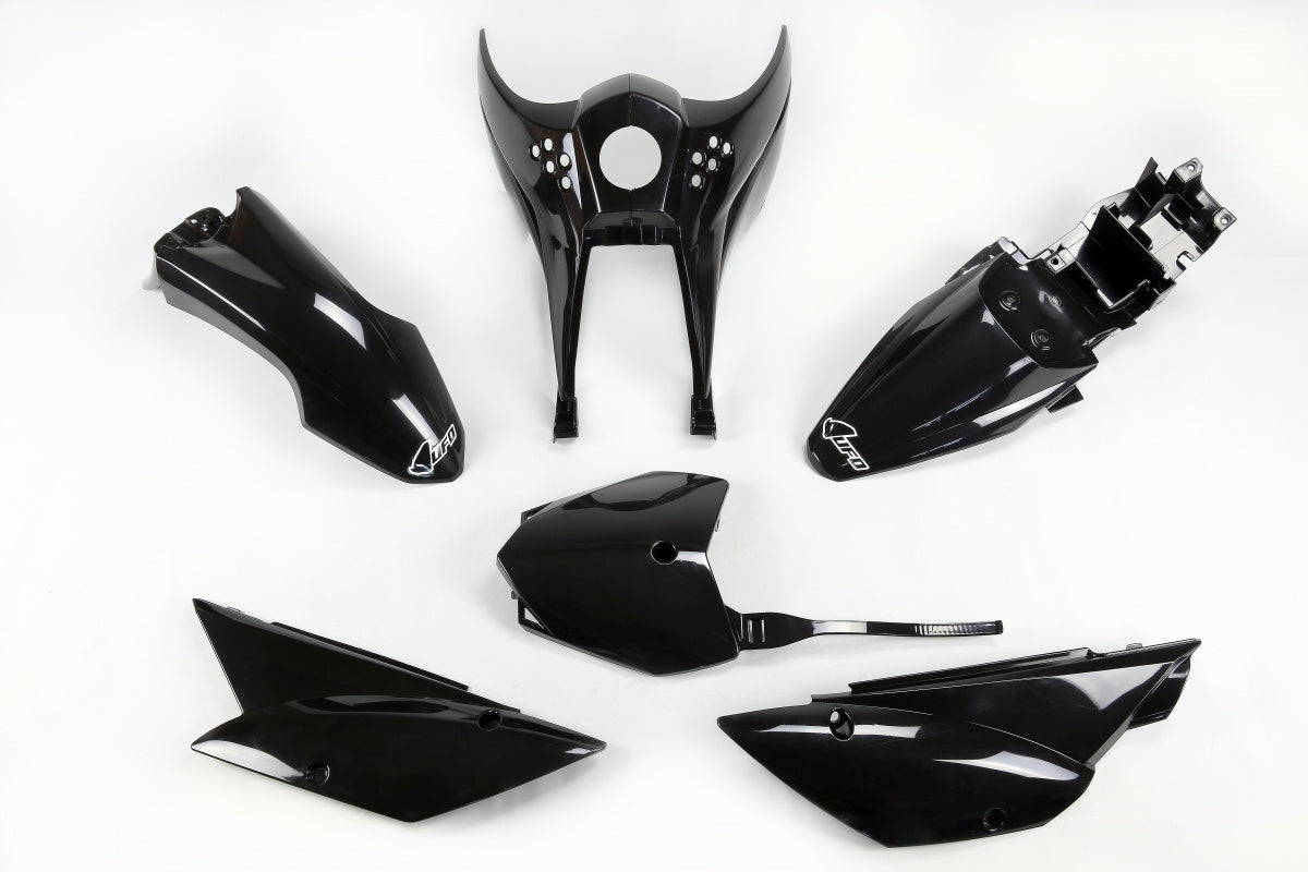UFO Plastic kit 5-parts Black 001 KLX110 2010- - MxProStoreParts