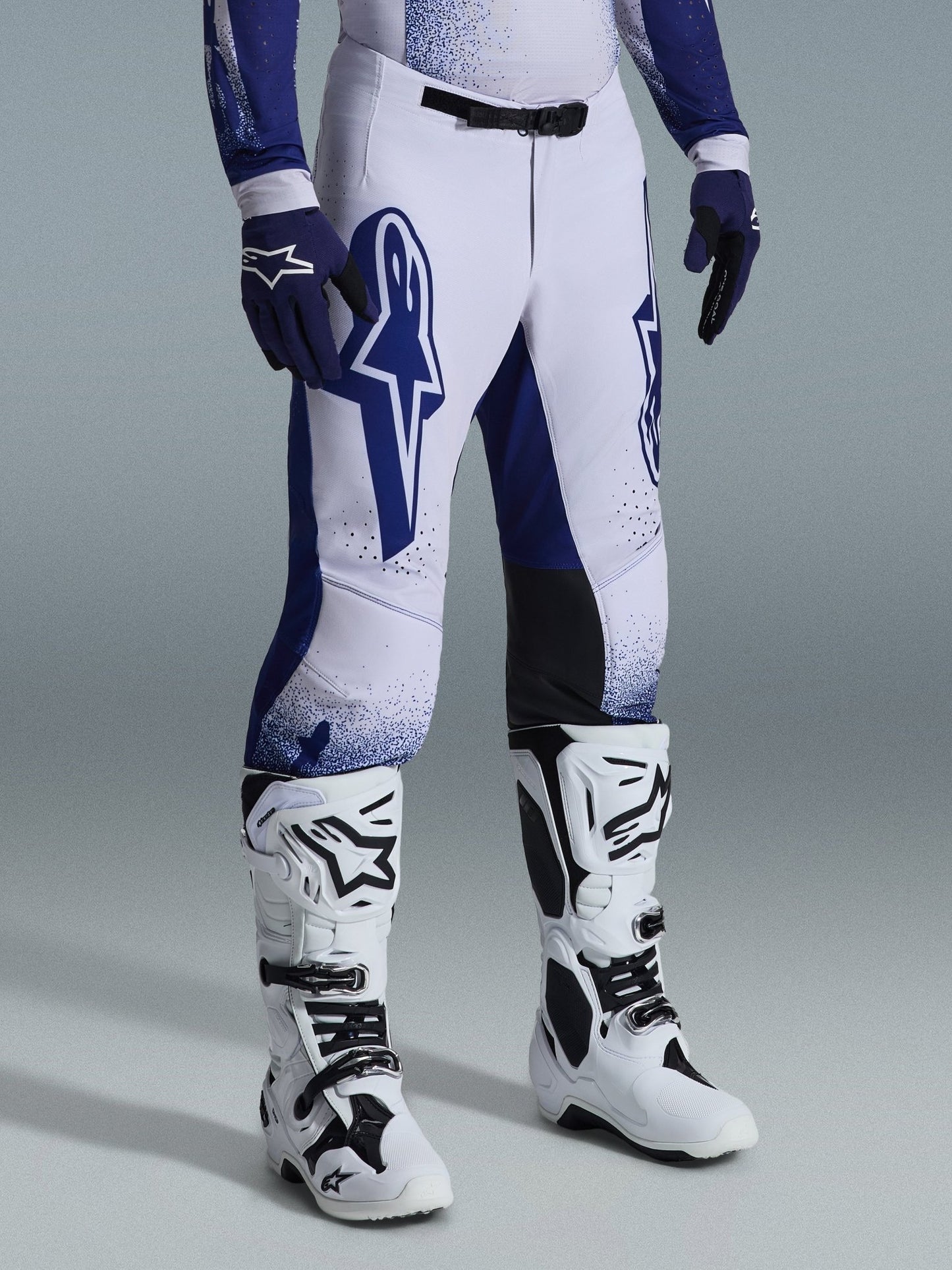Alpinestars Supertech Scenz Motocross-Hose Hellgrau Dunkelblau 28 - MxProStoreParts