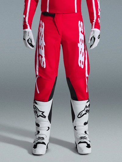 Alpinestars 2026 Fluid Apex volwassen cross broek Rood / Wit ( maat 38 ) - MxProStoreParts