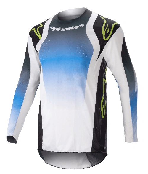 Alpinestars 2023 Techstar Push volwassen cross shirt Blauw / Wit - MxProStoreParts