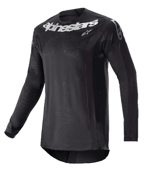 Alpinestars 2023 Techstar Arch volwassen cross shirt Zwart / Zilver - MxProStoreParts