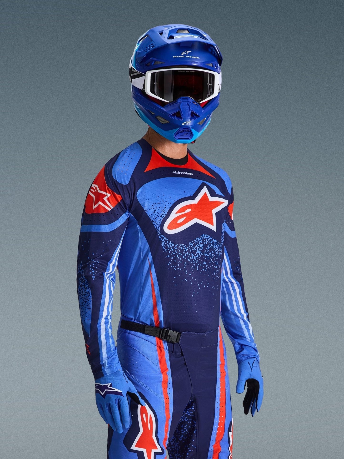 Alpinestars Techstar Nomur Trikot, Dunkelnavy Orange UCLA Blau - MxProStoreParts