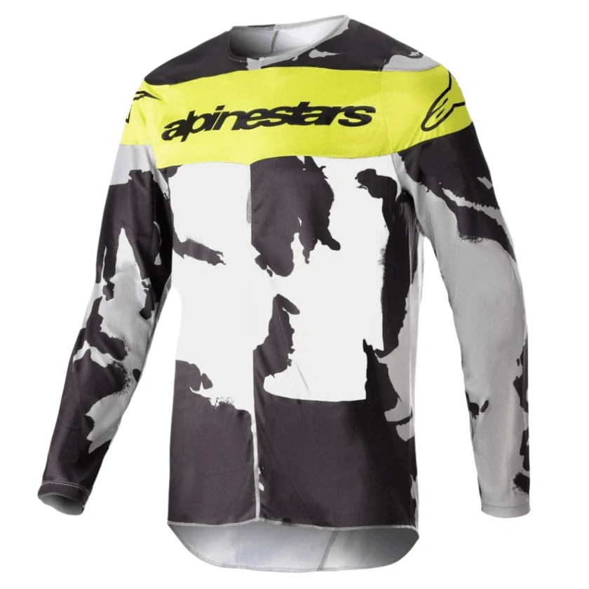 Alpinestars 2023 Racer Tactical volwassen cross shirt Geel / Camo - MxProStoreParts
