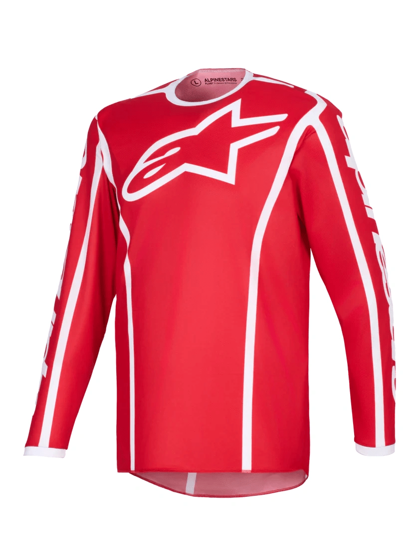 Alpinestars 2026 Fluid Apex volwassen cross shirt Rood/Wit - MxProStoreParts