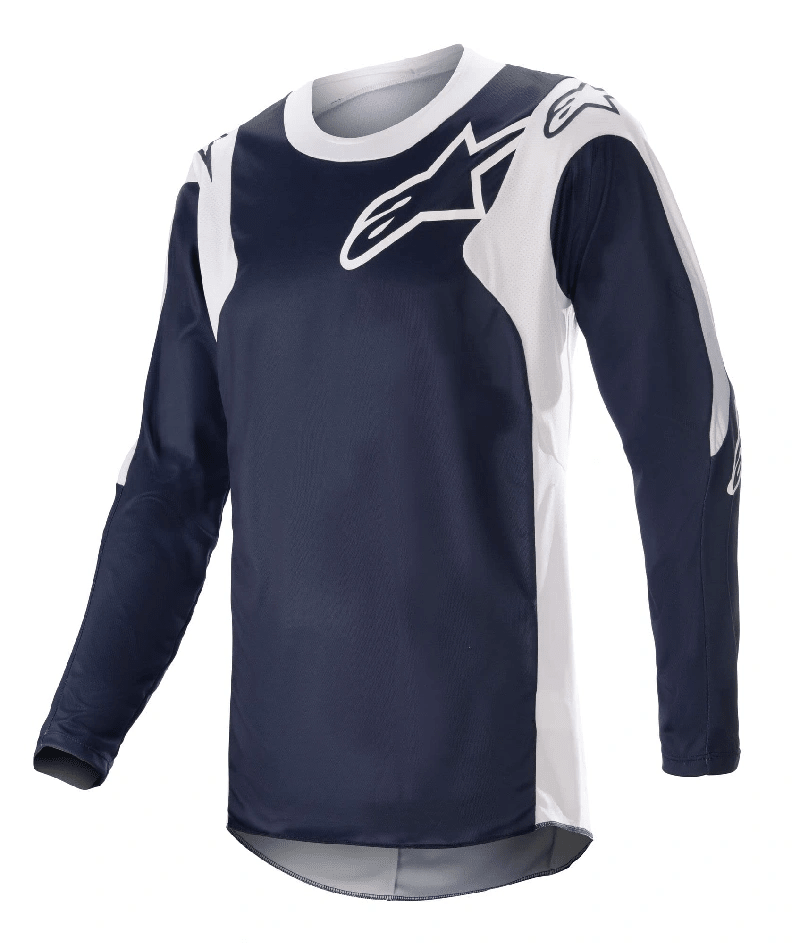 Alpinestars 2023 Racer Hoen erwachsenes Cross-Shirt Dunkelblau / Weiß - MxProStoreParts