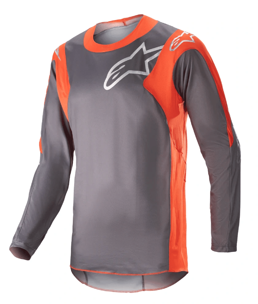 Alpinestars 2023 Racer Hoen volwassen cross shirt Grijs / Hot Oranje - MxProStoreParts