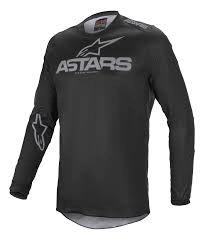 Alpinestars 2021 Fluid Graphite Erwachsenen-Cross-Shirt Schwarz / Grau - MxProStoreParts