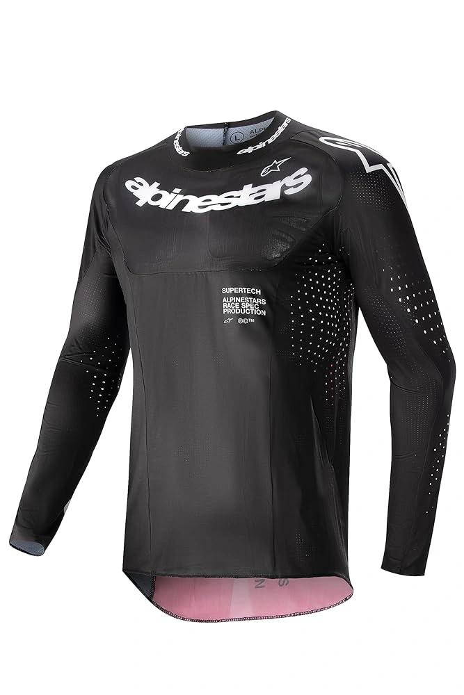 Alpinestars 2024 Supertech Ward Erwachsenen-Motocross-Shirt Schwarz / Rot Berry Größe L - MxProStoreParts