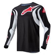 Alpinestars 2024 Fluid Lucent Erwachsenen Cross-Shirt Schwarz / Weiß - MxProStoreParts