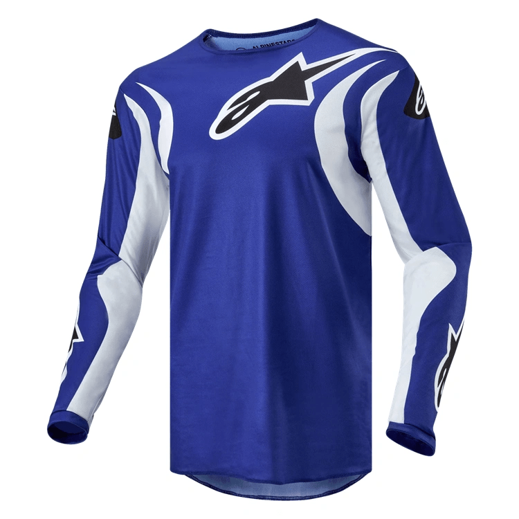 Alpinestars 2024 Fluid Lucent volwassen cross shirt Blauw / Ray Wit - MxProStoreParts
