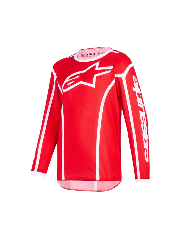 Alpinestars 2026 Fluid Apex Kinder cross shirt Rood / Wit - MxProStoreParts