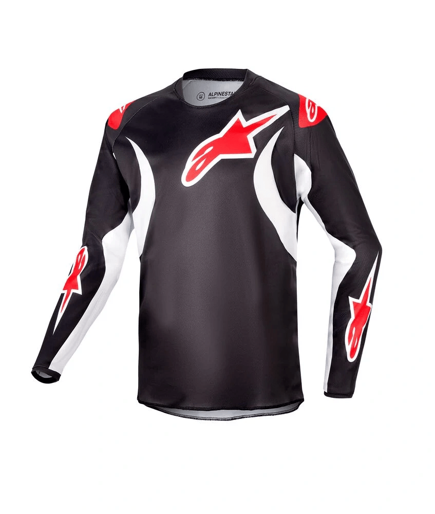 Alpinestars 2024 Racer Lucent Kinder Cross-Shirt Schwarz/Weiß - MxProStoreParts