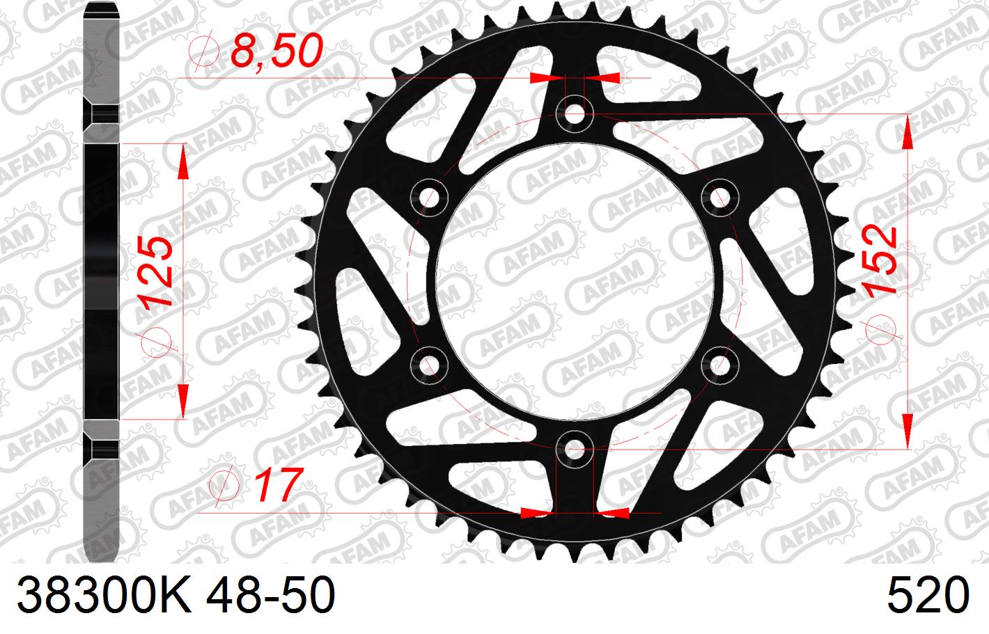 AFAM rear sprocket steel Beta 2013-2024 50 teeth