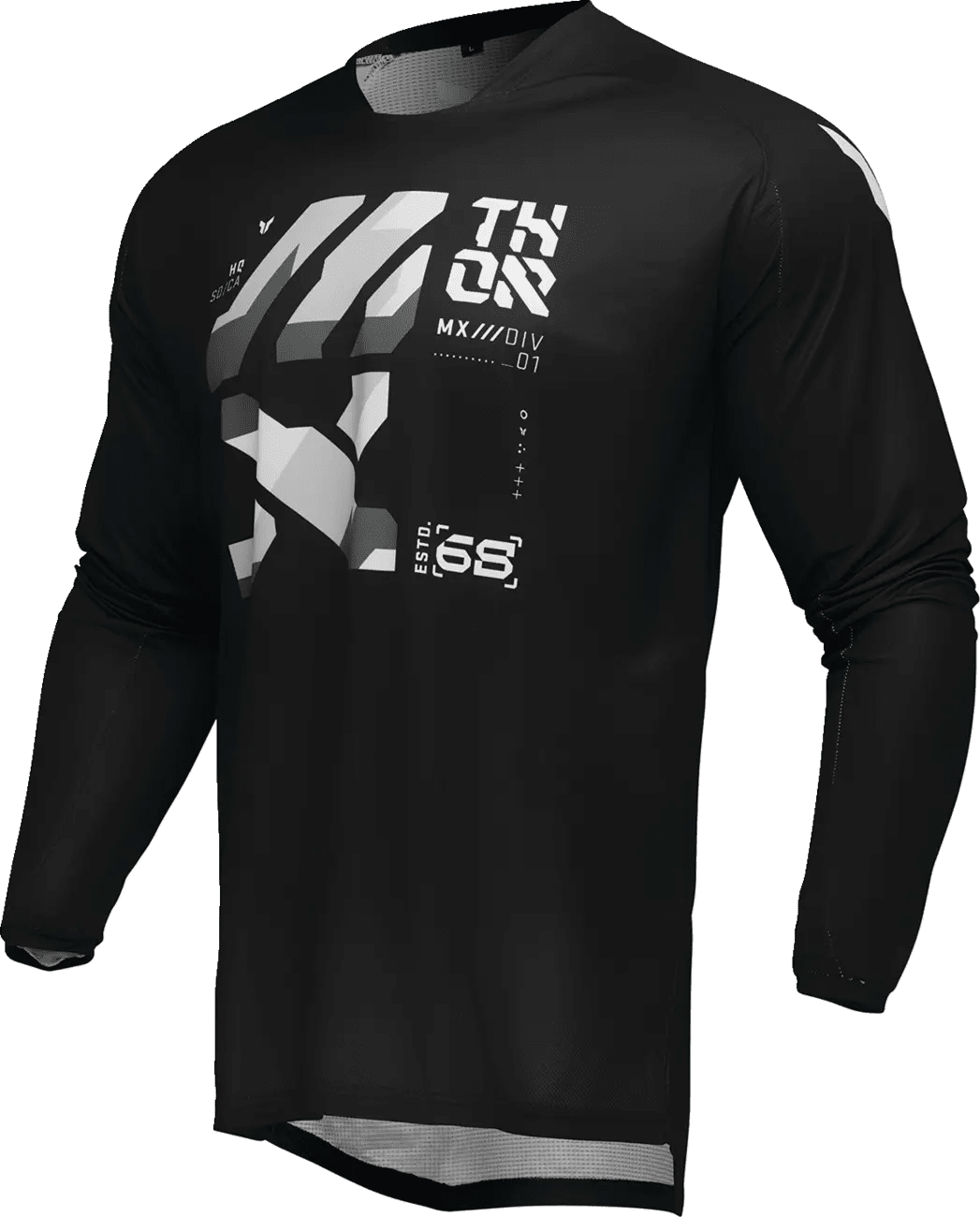 THOR Launchmode Brave crossshirt – Zwart/Wit/Camogrijs