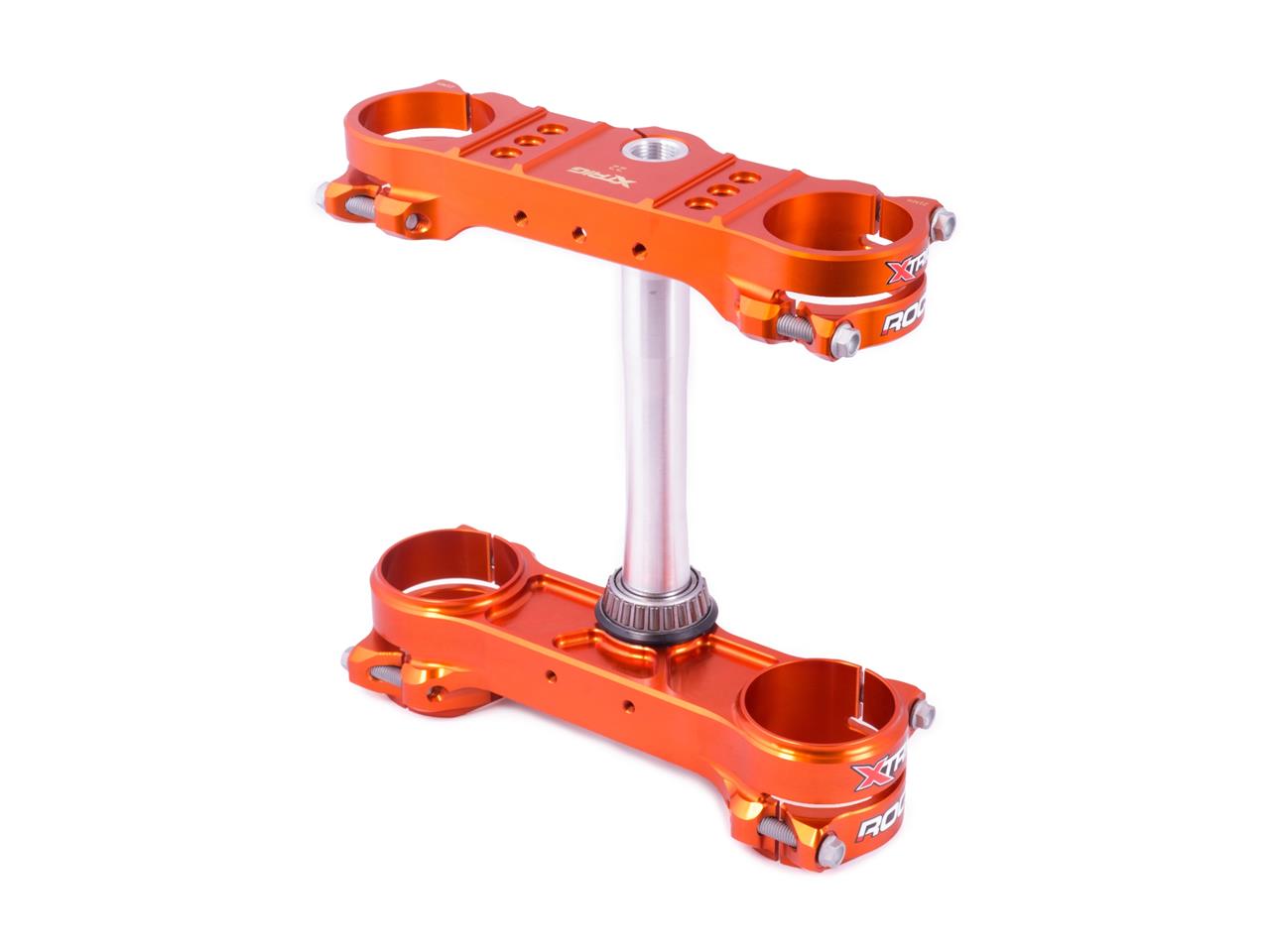 X-Trig Rocs kroonplaten met offset 22mm PHDS Oranje KTM SX/SX-F 125/150/250/350/450 13-20 & EXC-F 250/350/450/500 17-19 & Husqvarna TC/FC 125/250/350/450 14-20 & FE 250/350/450 17-19