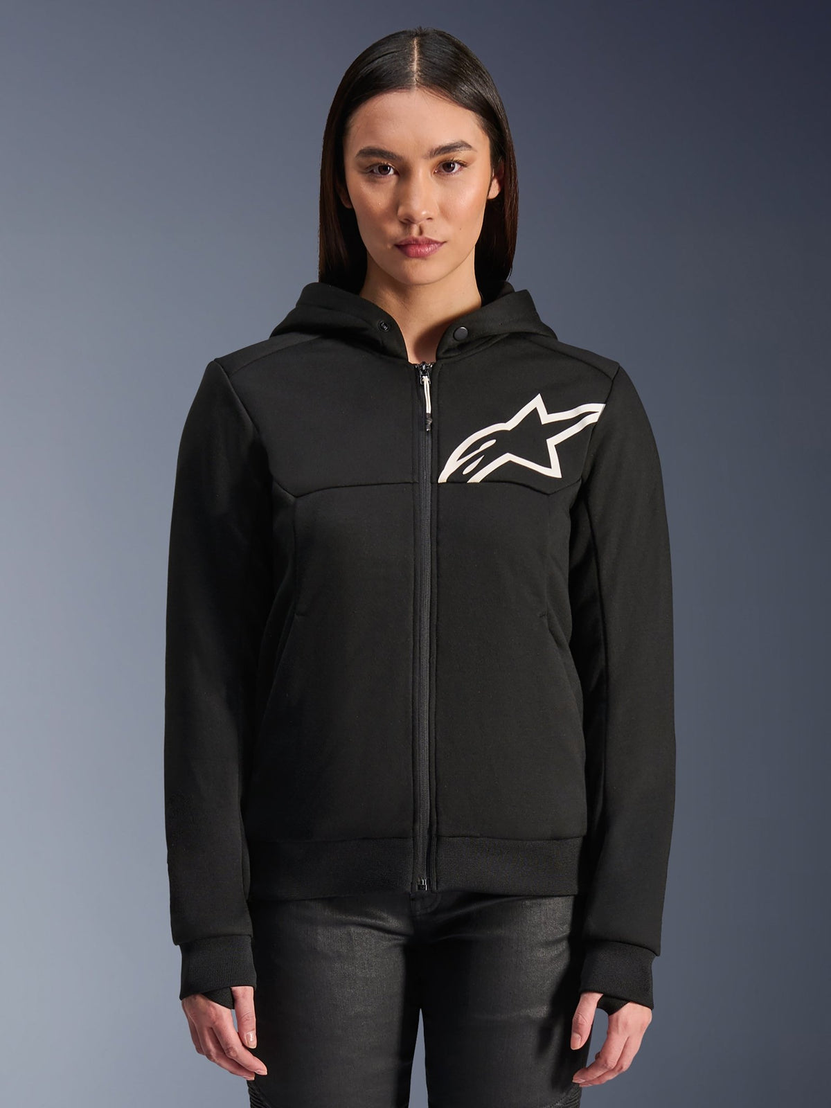 Alpinestars Hoodie Woman Chrome v2 Black/White - MxProStoreParts