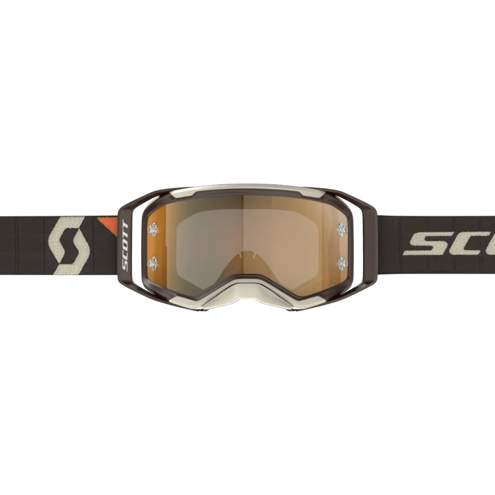 Scott Prospect 2.0 AMP Crossbril Deeo Bruin / Beige (Lens: Goud Chrome Works) - MxProStoreParts