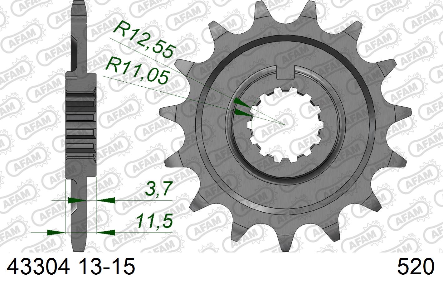 AFAM front sprocket 13 teeth steel Sherco