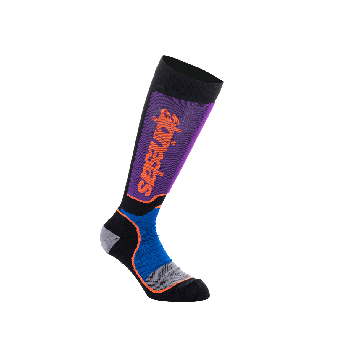 Alpinestars Jeugd MX Plus Sokken Zwart Koningsblauw Purper